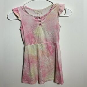 Pink and Yellow Tie-Dye Dress